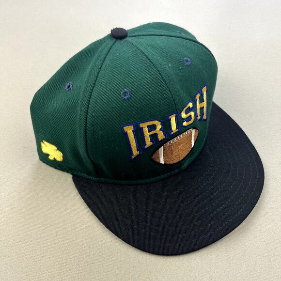 Vintage University of Notre Dame Hat Cap Snapback Green Fighting Irish Football - Picture 1 of 9
